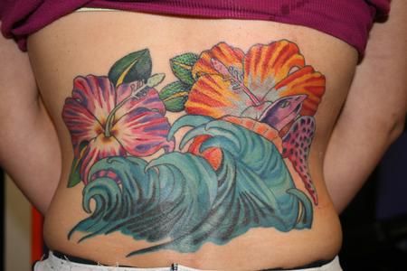 Tattoos - Sea Turtle & Hibiscus - 86124